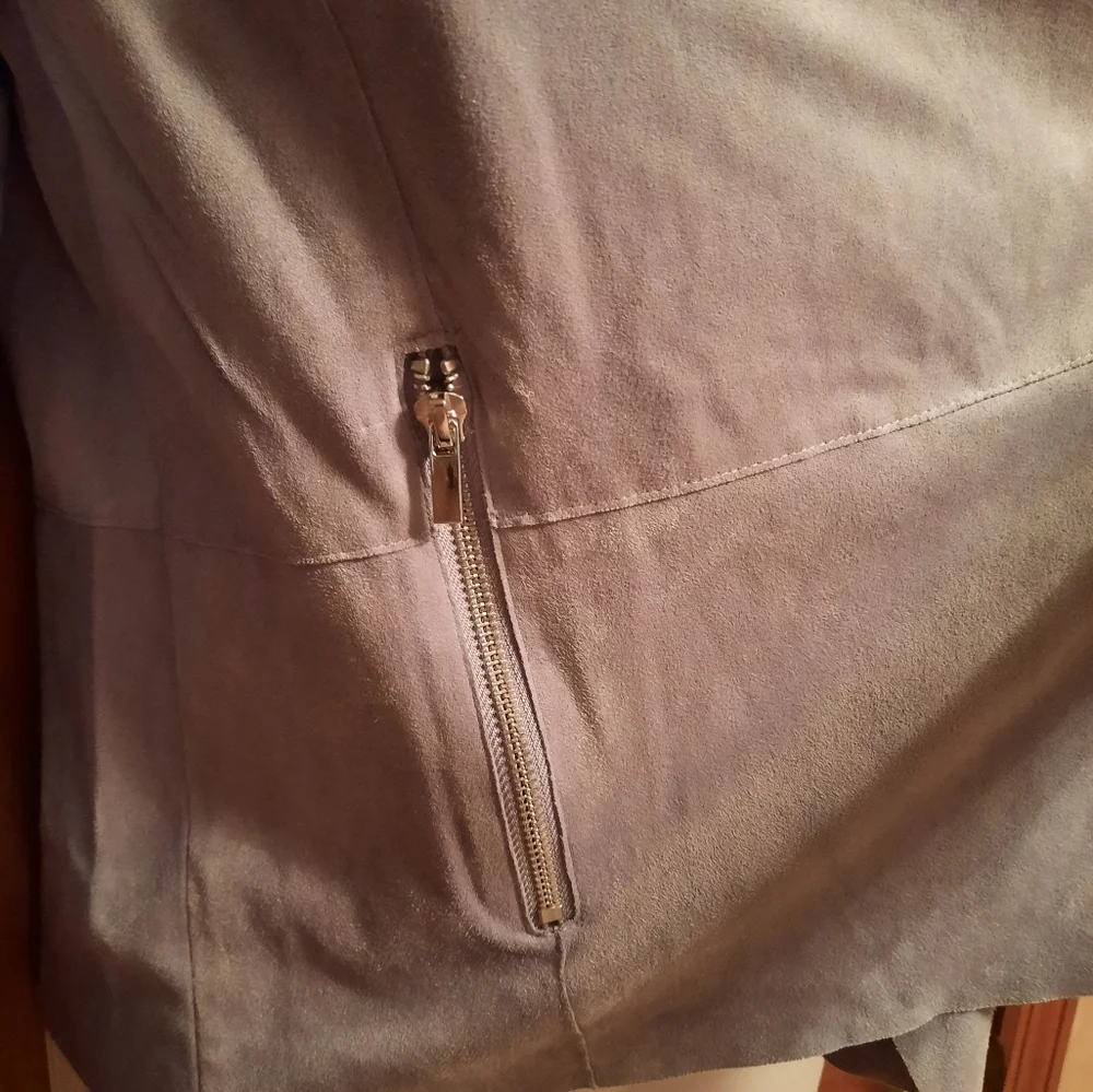 Bagatelle Collection Faux Suede Drape Front Jacket - Picture 5 of 9